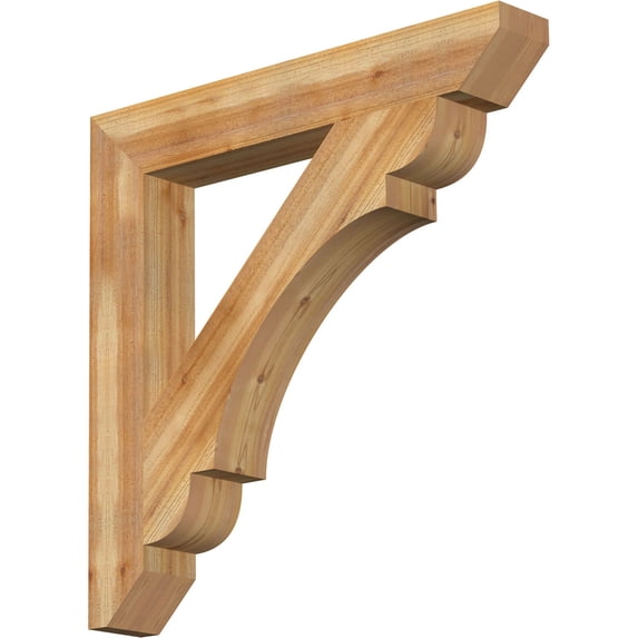 Ekena Millwork 6"W x 42"D x 42"H Olympic Slat Rough Sawn Bracket, Western Red Cedar