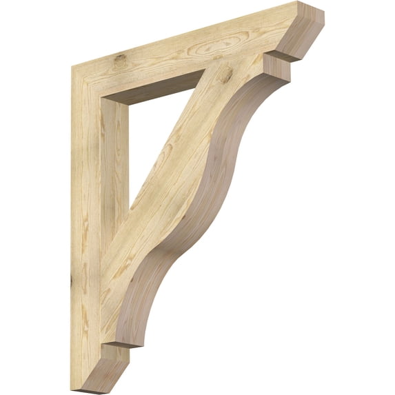 Ekena Millwork 6"W x 42"D x 48"H Funston Slat Rough Sawn Bracket, Douglas Fir