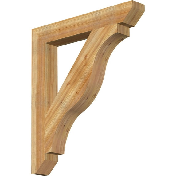 Ekena Millwork 6"W x 42"D x 48"H Funston Slat Rough Sawn Bracket, Western Red Cedar