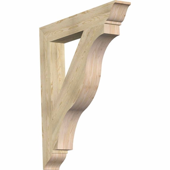 Ekena Millwork 6"W x 42"D x 48"H Funston Traditional Rough Sawn Bracket, Douglas Fir