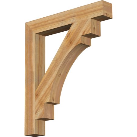 Ekena Millwork 6"W x 42"D x 48"H Merced Block Rough Sawn Bracket, Western Red Cedar