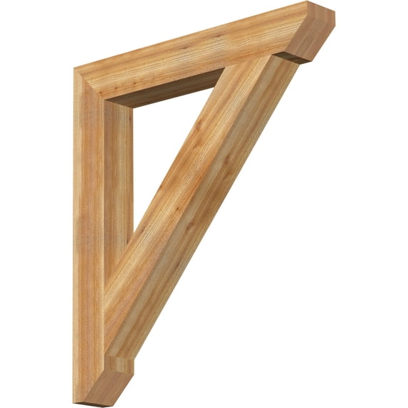 Ekena Millwork 6"W x 42"D x 48"H Traditional Slat Rough Sawn Bracket, Western Red Cedar