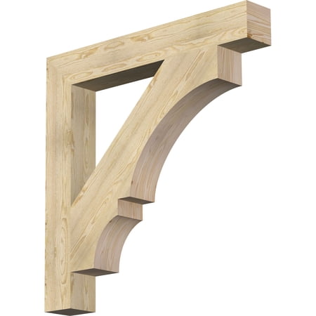Ekena Millwork 6"W x 44"D x 44"H Balboa Block Rough Sawn Bracket, Douglas Fir