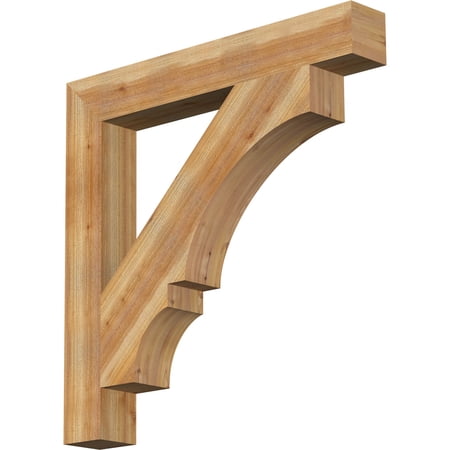 Ekena Millwork 6"W x 44"D x 44"H Balboa Block Rough Sawn Bracket, Western Red Cedar