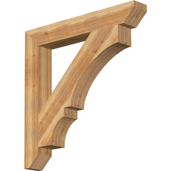 Ekena Millwork 6"W x 44"D x 44"H Balboa Slat Rough Sawn Bracket, Western Red Cedar