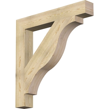 Ekena Millwork 6"W x 44"D x 44"H Funston Block Rough Sawn Bracket, Douglas Fir