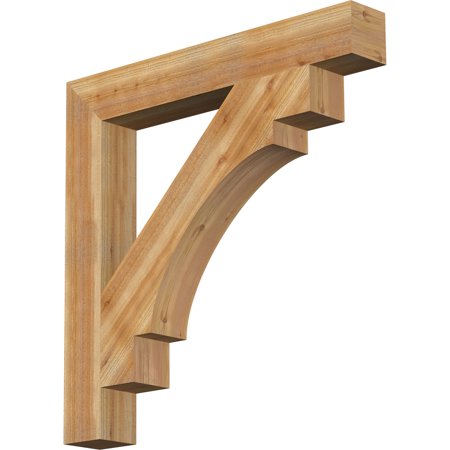 Ekena Millwork 6"W x 44"D x 44"H Merced Block Rough Sawn Bracket, Western Red Cedar