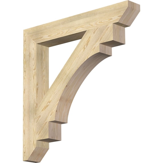 Ekena Millwork 6"W x 44"D x 44"H Merced Slat Rough Sawn Bracket, Douglas Fir