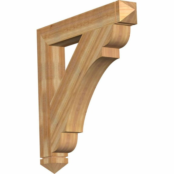 Ekena Millwork 6"W x 44"D x 44"H Olympic Arts & Crafts Rough Sawn Bracket, Western Red Cedar