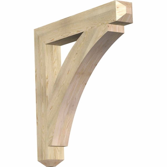 Ekena Millwork 6"W x 44"D x 44"H Thorton Craftsman Rough Sawn Bracket, Douglas Fir