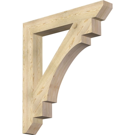 Ekena Millwork 6"W x 44"D x 48"H Merced Slat Rough Sawn Bracket, Douglas Fir