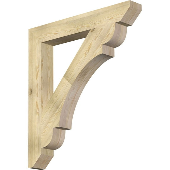 Ekena Millwork 6"W x 44"D x 48"H Olympic Slat Rough Sawn Bracket, Douglas Fir