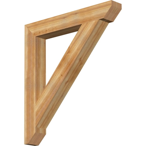 Ekena Millwork 6"W x 44"D x 48"H Traditional Slat Rough Sawn Bracket, Western Red Cedar