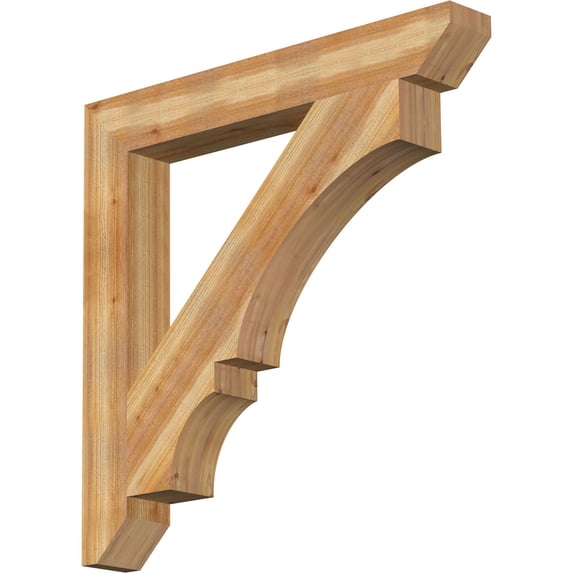 Ekena Millwork 6"W x 46"D x 46"H Balboa Slat Rough Sawn Bracket, Western Red Cedar