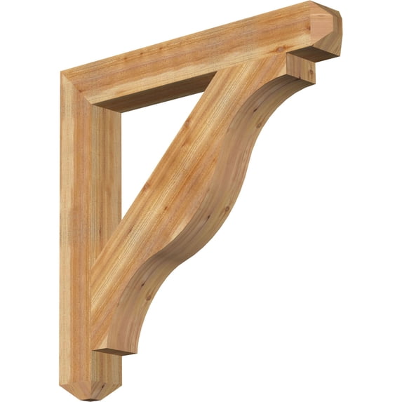 Ekena Millwork 6"W x 46"D x 46"H Funston Craftsman Rough Sawn Bracket, Western Red Cedar