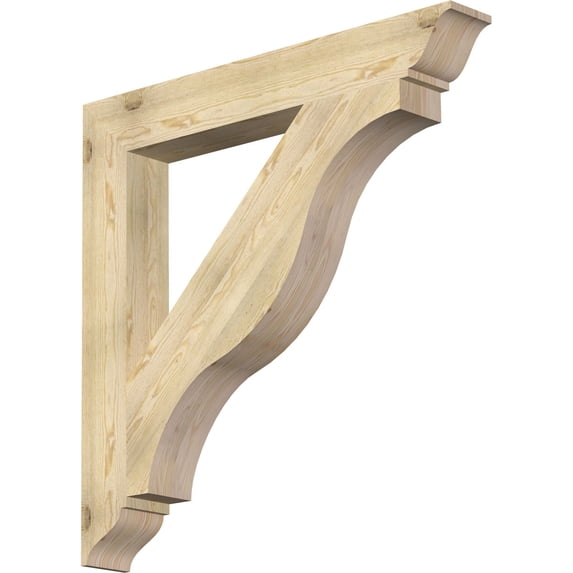 Ekena Millwork 6"W x 46"D x 46"H Funston Traditional Rough Sawn Bracket, Douglas Fir