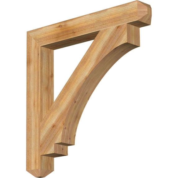 Ekena Millwork 6"W x 46"D x 46"H Imperial Craftsman Rough Sawn Bracket, Western Red Cedar