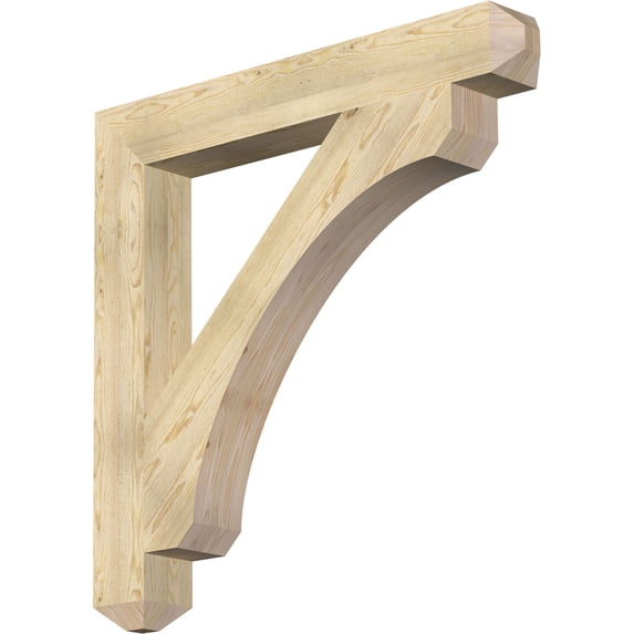 Ekena Millwork 6"W x 46"D x 46"H Legacy Craftsman Rough Sawn Bracket, Douglas Fir
