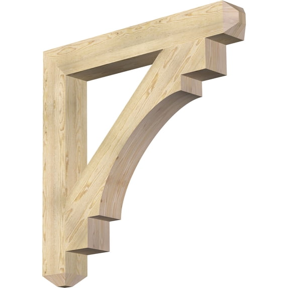 Ekena Millwork 6"W x 46"D x 46"H Merced Craftsman Rough Sawn Bracket, Douglas Fir