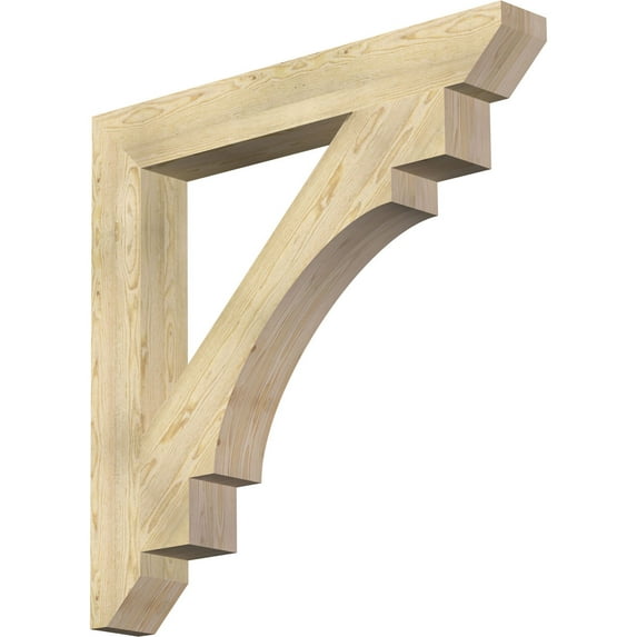 Ekena Millwork 6"W x 46"D x 46"H Merced Slat Rough Sawn Bracket, Douglas Fir
