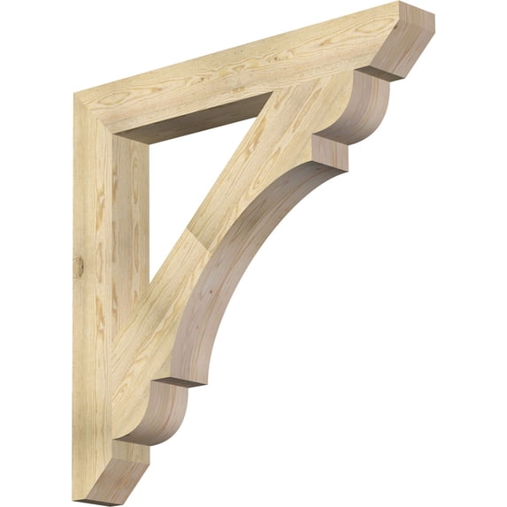 Ekena Millwork 6"W x 46"D x 46"H Olympic Slat Rough Sawn Bracket, Douglas Fir