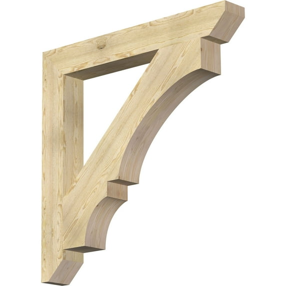 Ekena Millwork 6"W x 48"D x 48"H Balboa Slat Rough Sawn Bracket, Douglas Fir