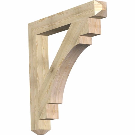 Ekena Millwork 6"W x 48"D x 48"H Merced Craftsman Rough Sawn Bracket, Douglas Fir