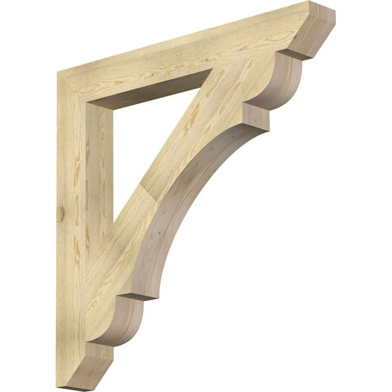 Ekena Millwork 6"W x 48"D x 48"H Olympic Slat Rough Sawn Bracket, Douglas Fir