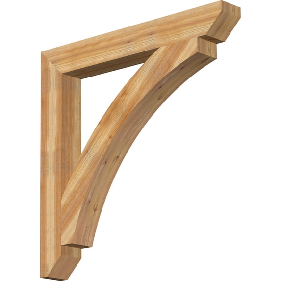 Ekena Millwork 6"W x 48"D x 48"H Thorton Slat Rough Sawn Bracket, Western Red Cedar