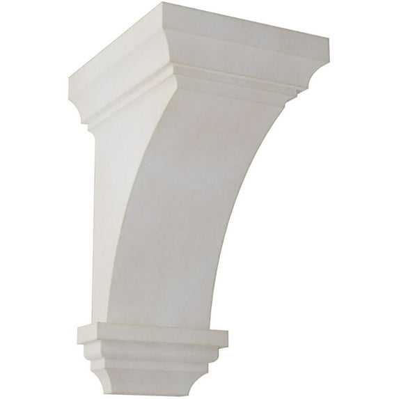 Ekena Millwork 6"W x 6 3/4"D x 12"H Large Jefferson Wood Vintage Decor Corbel, Chalk Dust White