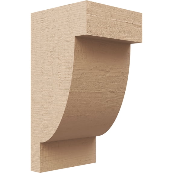 6"W x 6"D x 12"H Wide Alpine Rough Cedar Woodgrain TimberThane Corbel, Primed Tan