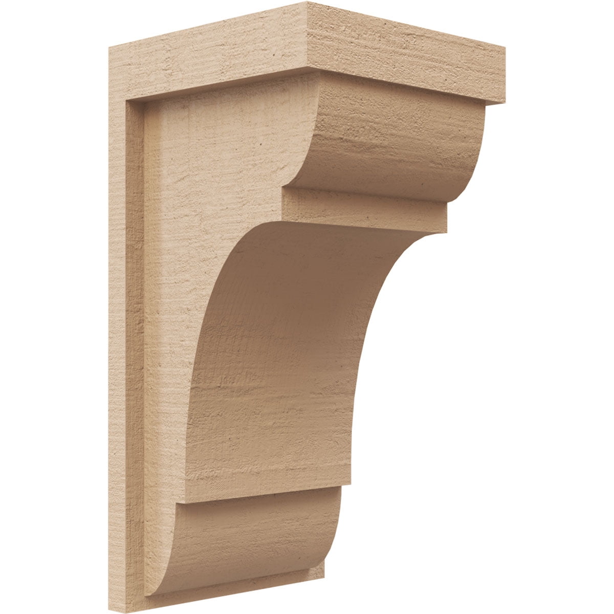 6"W x 6"D x 12"H Wide Bryant Rough Cedar Woodgrain TimberThane Corbel, Primed Tan