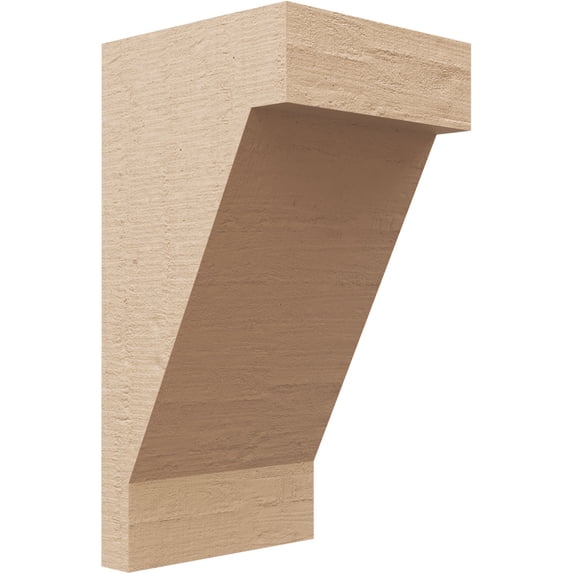 6"W x 6"D x 12"H Wide Burlington Rough Cedar Woodgrain TimberThane Corbel, Primed Tan