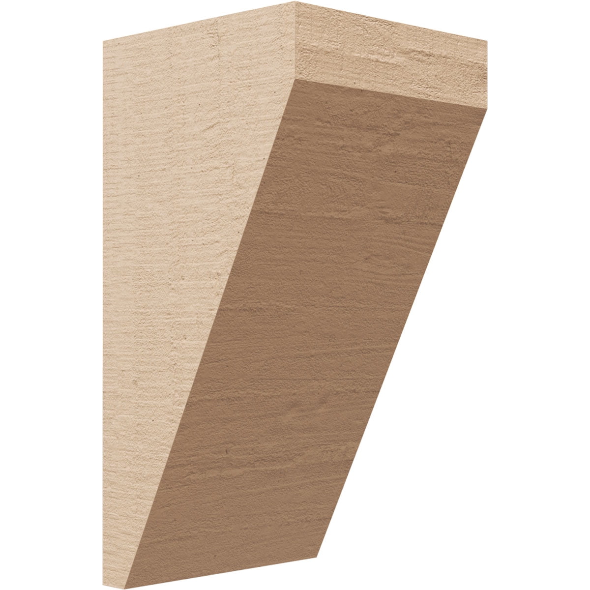 6"W x 6"D x 12"H Wide Concord Rough Cedar Woodgrain TimberThane Corbel, Primed Tan