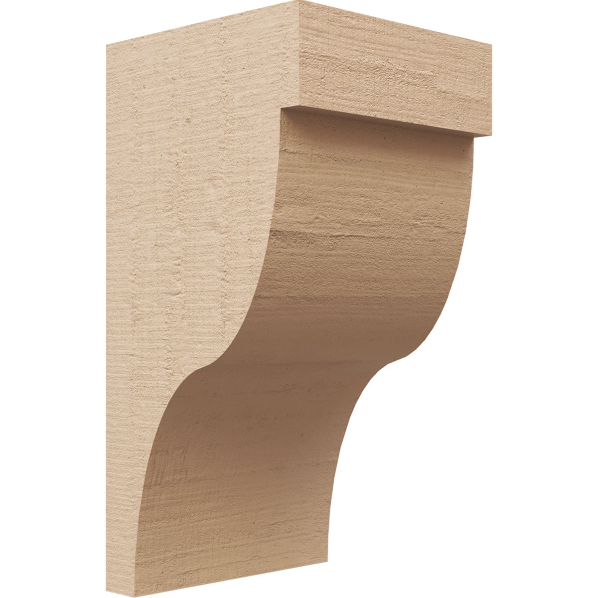 6"W x 6"D x 12"H Wide Garner Rough Cedar Woodgrain TimberThane Corbel, Primed Tan