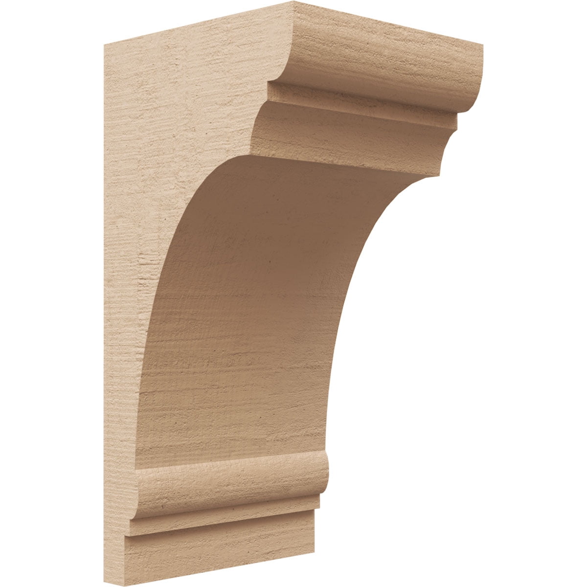 6"W x 6"D x 12"H Wide Hughes Rough Cedar Woodgrain TimberThane Corbel, Primed Tan