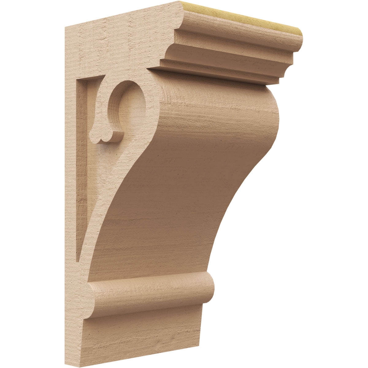 6"W x 6"D x 12"H Wide Mayflower Rough Cedar Woodgrain TimberThane Corbel, Primed Tan