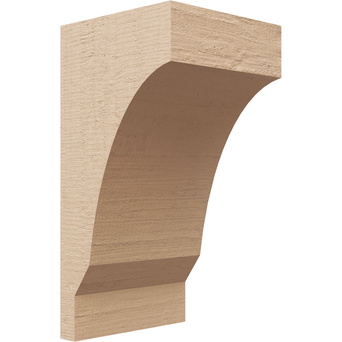 6"W x 6"D x 12"H Wide Moab Rough Cedar Woodgrain TimberThane Corbel, Primed Tan