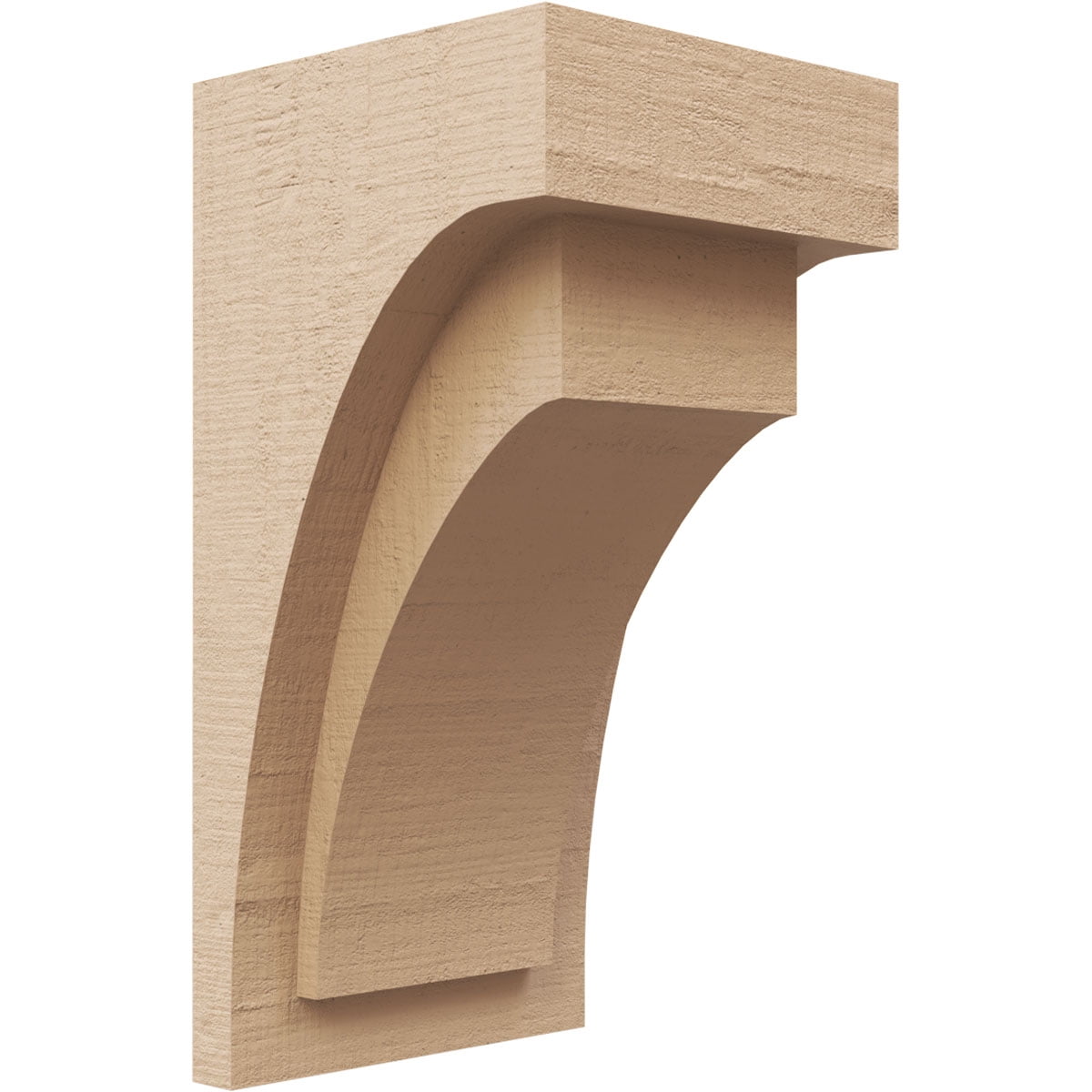 6"W x 6"D x 12"H Wide Rivera Rough Cedar Woodgrain TimberThane Corbel, Primed Tan