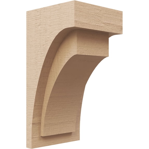 6"W x 6"D x 12"H Wide Rivera Rough Cedar Woodgrain TimberThane Corbel, Primed Tan