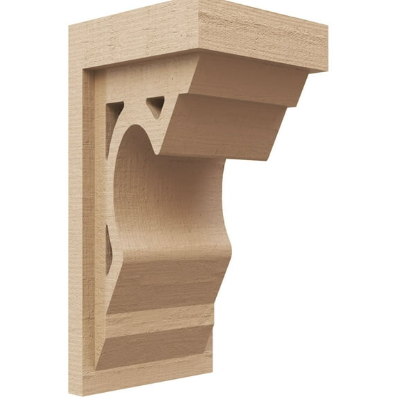 6"W x 6"D x 12"H Wide Sheridan Rough Cedar Woodgrain TimberThane Corbel, Primed Tan