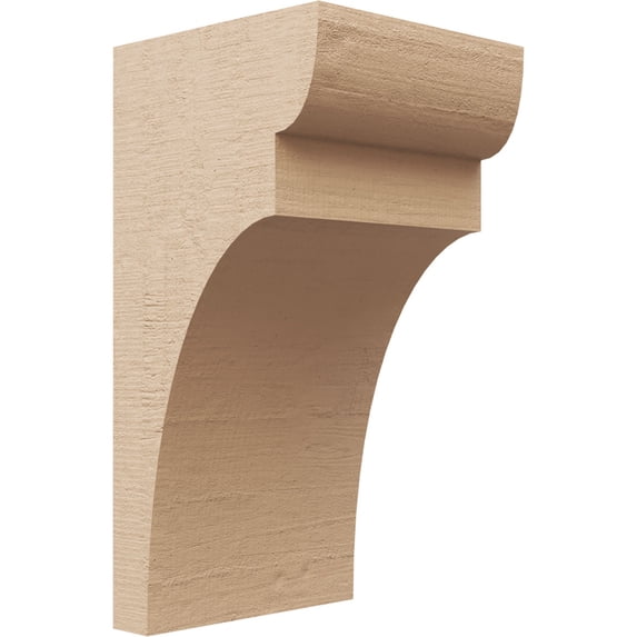 6"W x 6"D x 12"H Wide Yorktown Rough Cedar Woodgrain TimberThane Corbel, Primed Tan