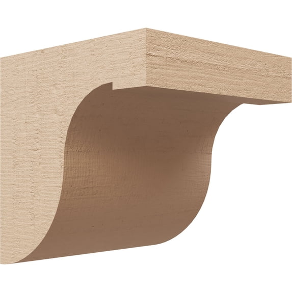 6"W x 6"D x 6"H Wide Del Monte Rough Cedar Woodgrain TimberThane Corbel, Primed Tan