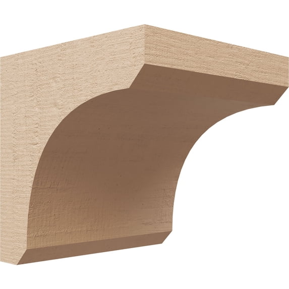 6"W x 6"D x 6"H Wide Legacy Rough Cedar Woodgrain TimberThane Corbel, Primed Tan