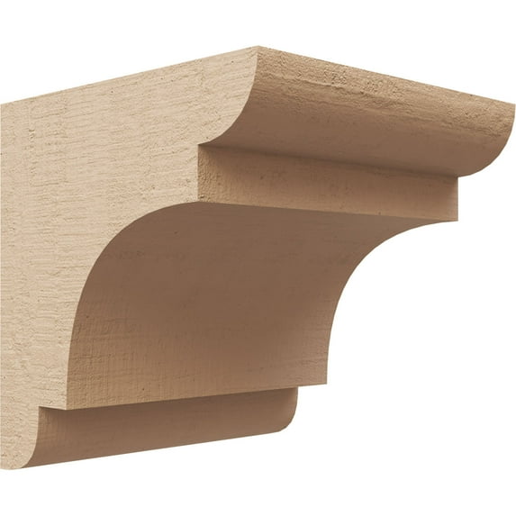 6"W x 6"D x 6"H Wide New Brighton Rough Cedar Woodgrain TimberThane Corbel, Primed Tan
