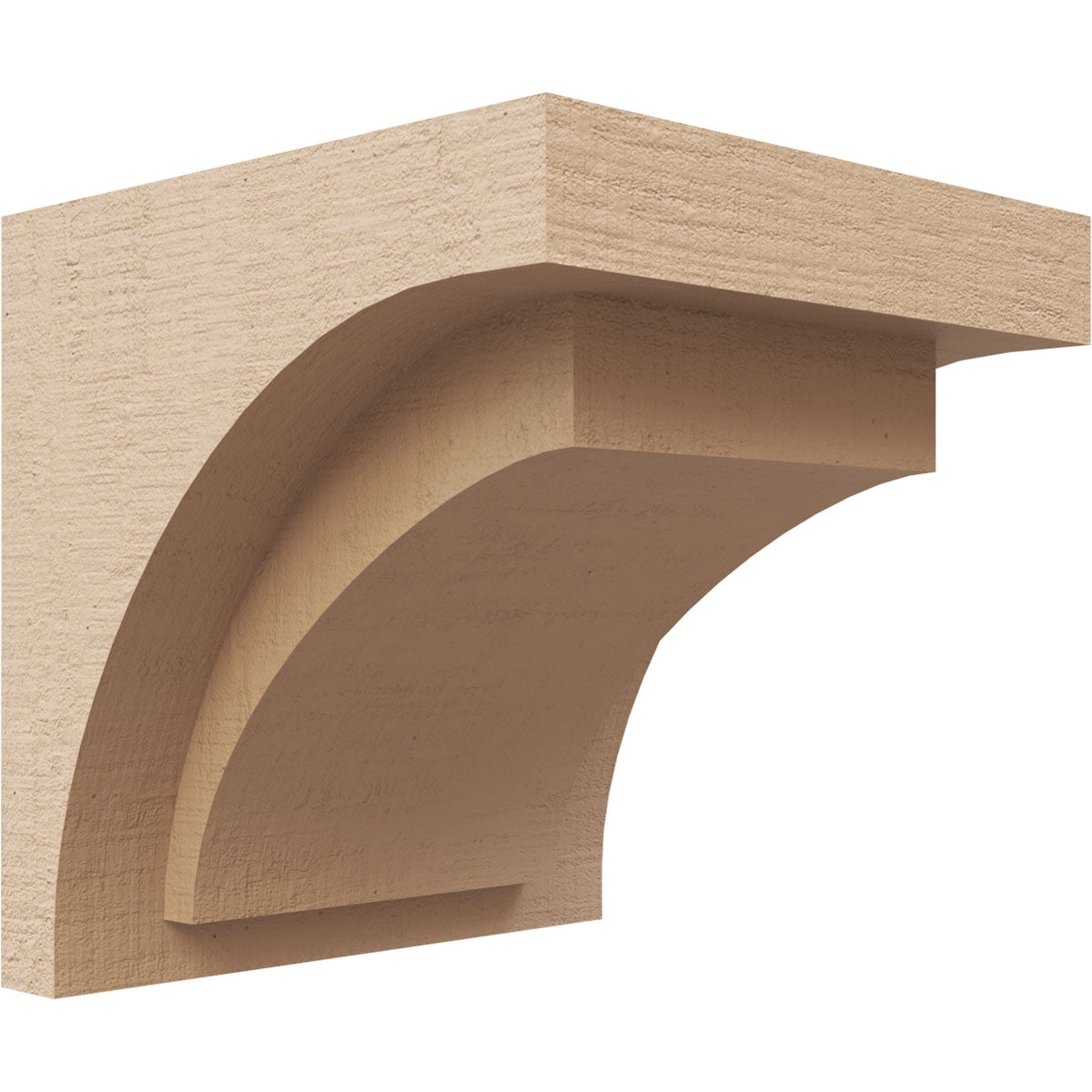6"W x 6"D x 6"H Wide Rivera Rough Cedar Woodgrain TimberThane Corbel, Primed Tan