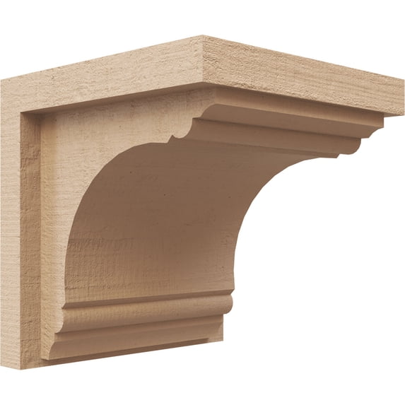 6"W x 6"D x 6"H Wide Warren Rough Cedar Woodgrain TimberThane Corbel, Primed Tan