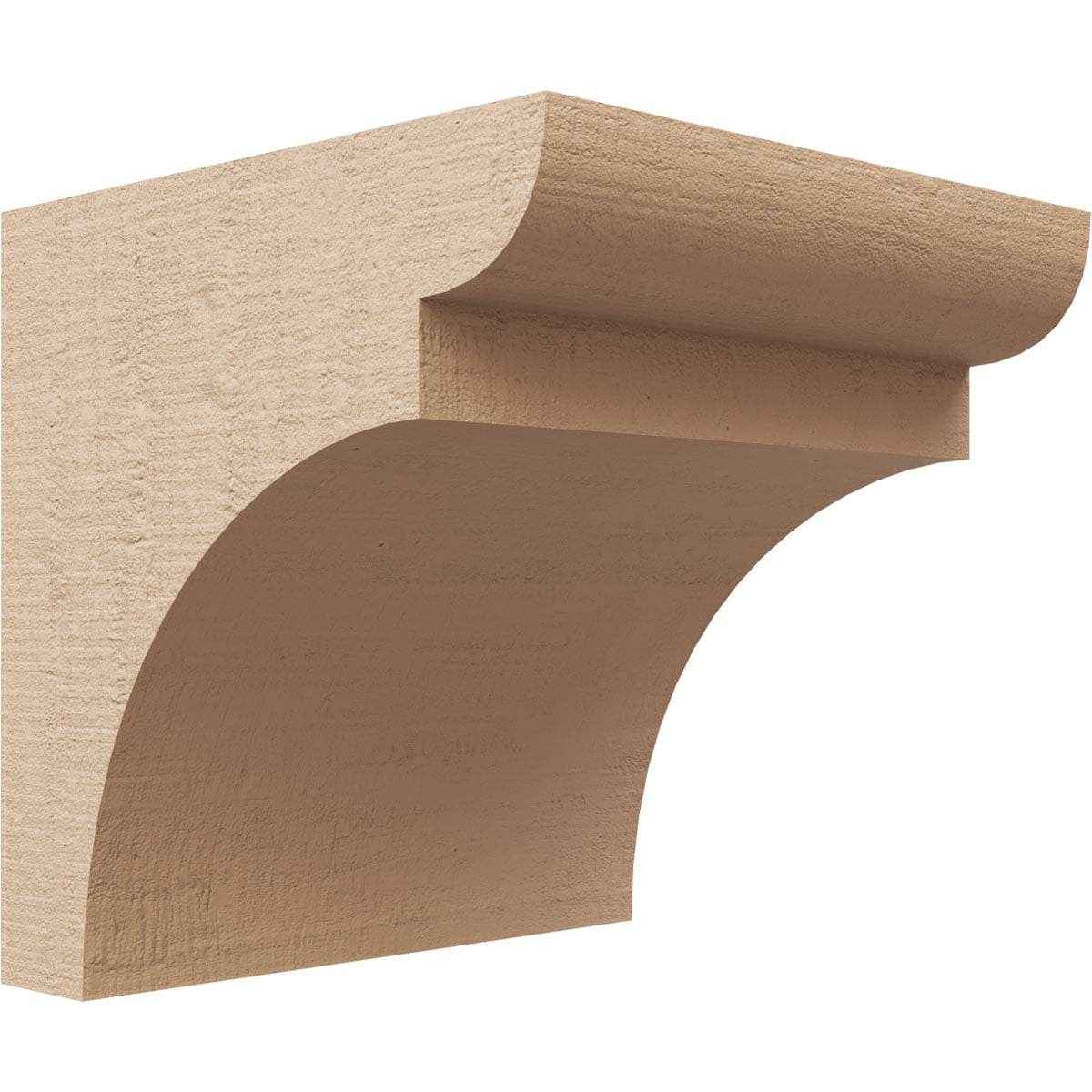 6"W x 6"D x 6"H Wide Yorktown Rough Cedar Woodgrain TimberThane Corbel, Primed Tan