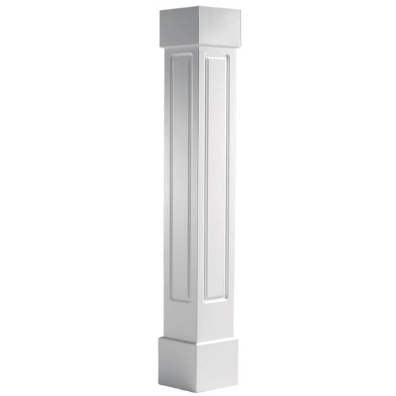 Ekena Millwork 6"W x 6'H Craftsman Classic Square Non-Tapered Raised Panel Column w/ Standard Capital & Base