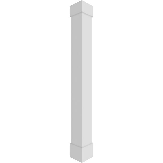 Ekena Millwork 6"W x 6'H Craftsman Classic Square Non-Tapered Smooth Column w/ Standard Capital & Base